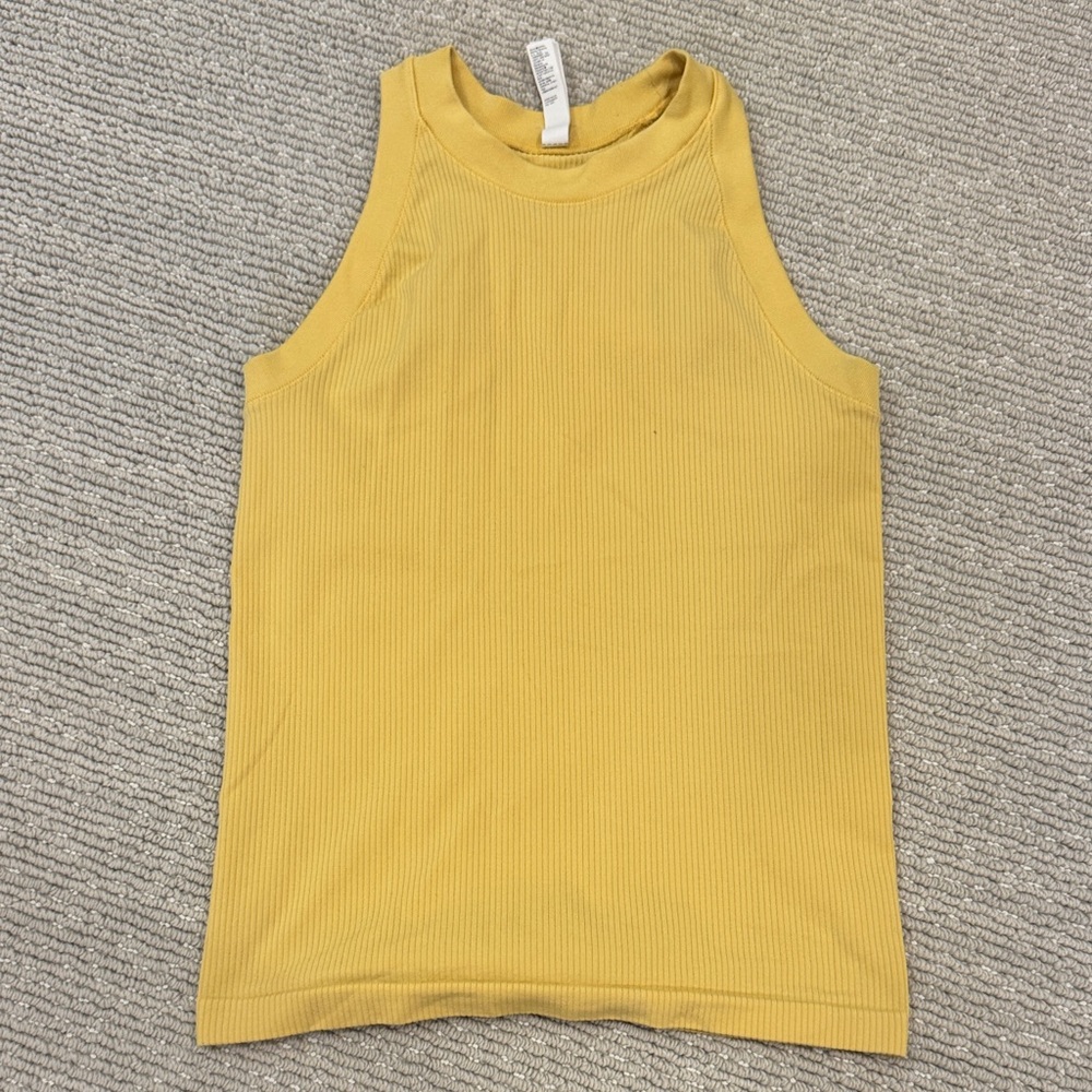 Yellow Ribbed Athleta Renew Racerback Tank